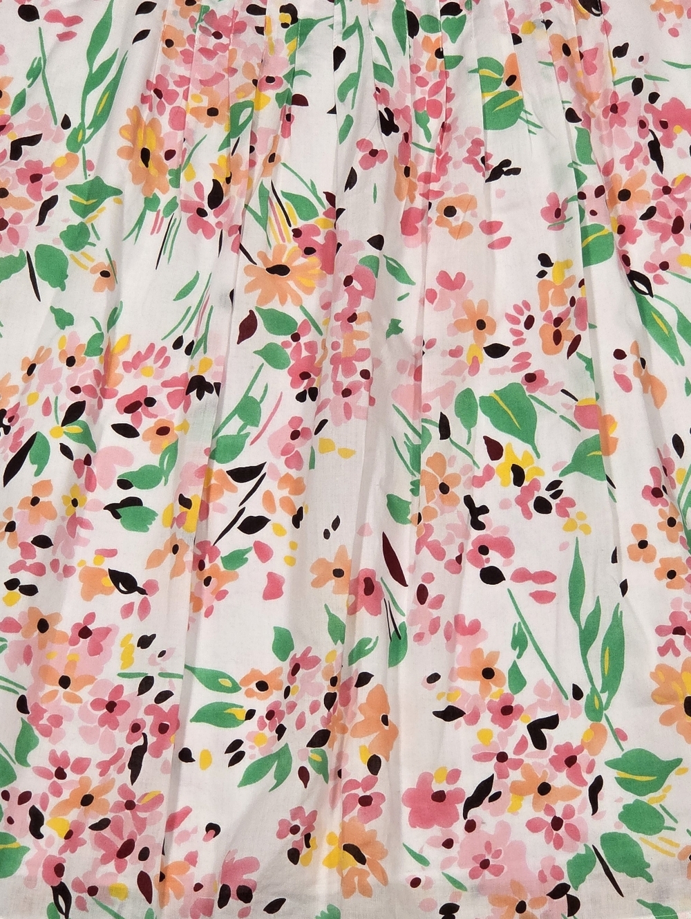 Vintage Talbots Floral Skirt 8 Pink Green Cotton Knee Length Y2K Summer - Picture 4 of 4